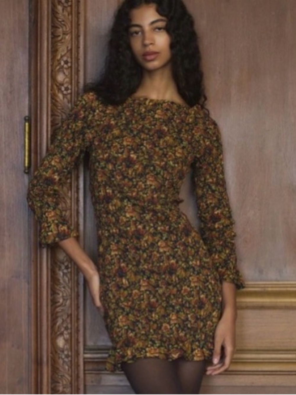 Doen Cecillia Dress - Multi Floral Long-Sleeve Mini